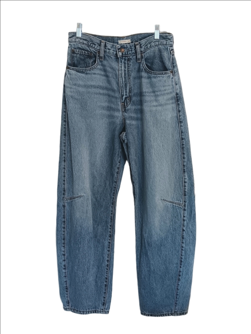 Levi's Cinch Barrel Jeans Med/light-wash High-rise Super Soft 28W 32L Comfy 90s - Picture 5 of 11